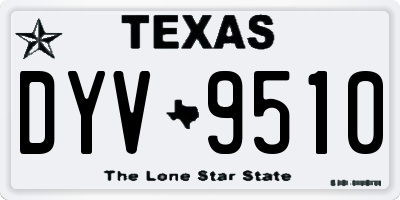 TX license plate DYV9510