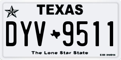 TX license plate DYV9511