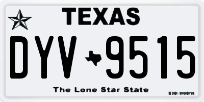 TX license plate DYV9515