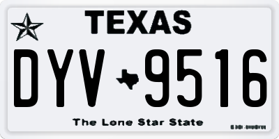 TX license plate DYV9516