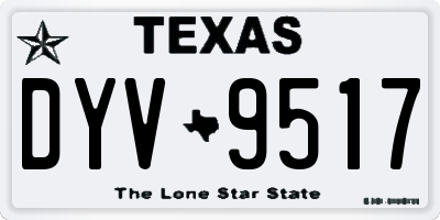 TX license plate DYV9517