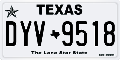 TX license plate DYV9518