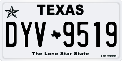 TX license plate DYV9519