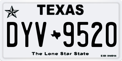 TX license plate DYV9520
