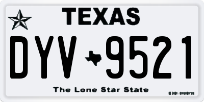 TX license plate DYV9521