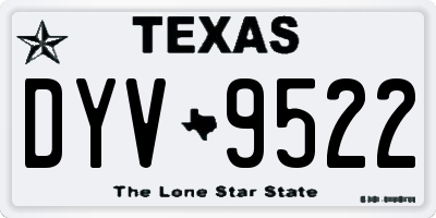 TX license plate DYV9522