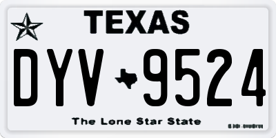 TX license plate DYV9524
