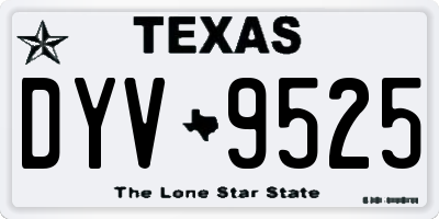 TX license plate DYV9525