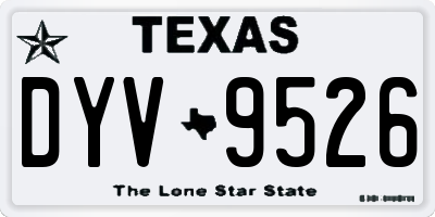 TX license plate DYV9526