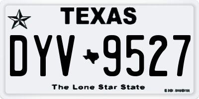 TX license plate DYV9527
