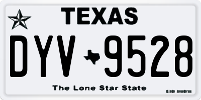 TX license plate DYV9528