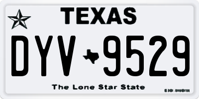 TX license plate DYV9529