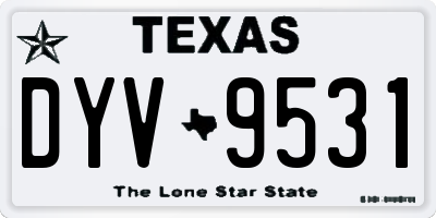 TX license plate DYV9531