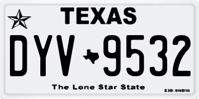 TX license plate DYV9532