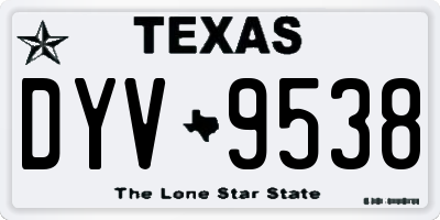 TX license plate DYV9538