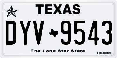 TX license plate DYV9543