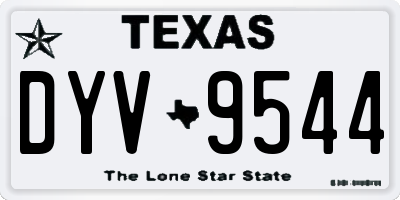 TX license plate DYV9544