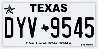 TX license plate DYV9545