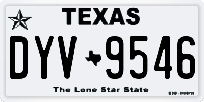 TX license plate DYV9546