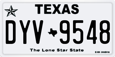 TX license plate DYV9548