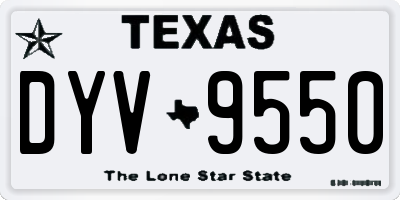 TX license plate DYV9550