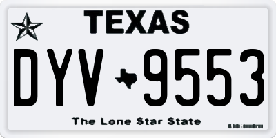 TX license plate DYV9553