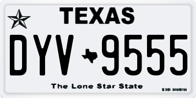 TX license plate DYV9555