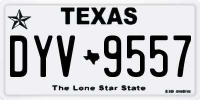 TX license plate DYV9557