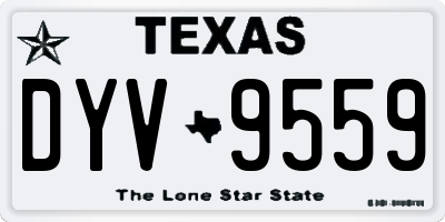 TX license plate DYV9559