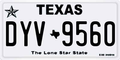 TX license plate DYV9560