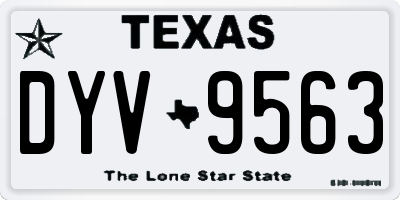 TX license plate DYV9563