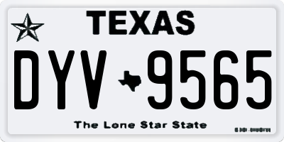 TX license plate DYV9565