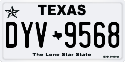 TX license plate DYV9568
