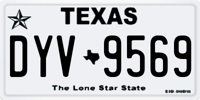 TX license plate DYV9569