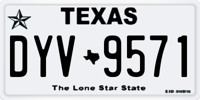TX license plate DYV9571