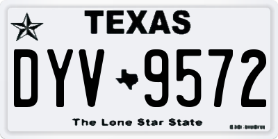 TX license plate DYV9572
