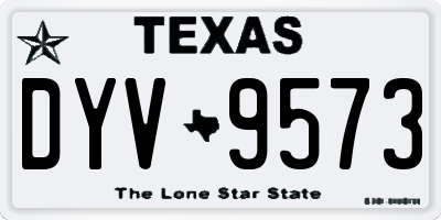 TX license plate DYV9573