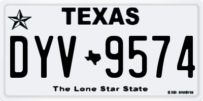 TX license plate DYV9574