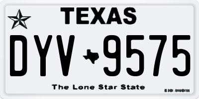 TX license plate DYV9575