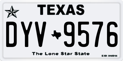 TX license plate DYV9576