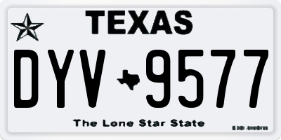 TX license plate DYV9577