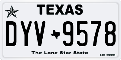 TX license plate DYV9578