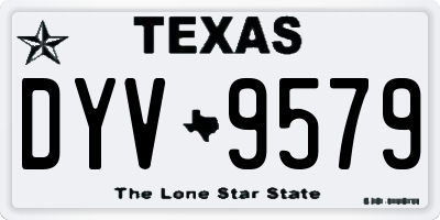 TX license plate DYV9579