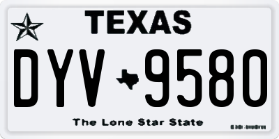 TX license plate DYV9580