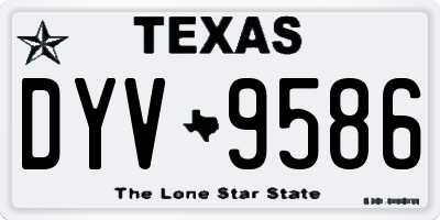 TX license plate DYV9586