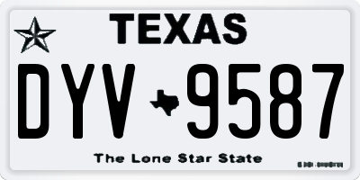 TX license plate DYV9587