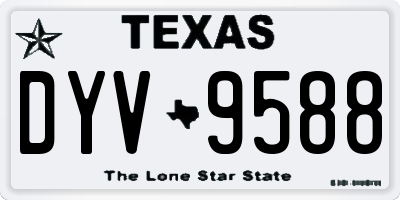 TX license plate DYV9588