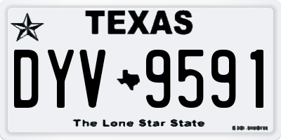 TX license plate DYV9591