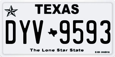 TX license plate DYV9593