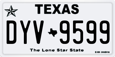 TX license plate DYV9599
